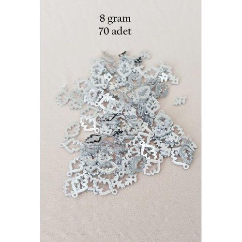Oya Abiye Bileklik Kolye Pleksi Metalik Plastik Pul Gümüş Renk 8 gram 70 adet - BNC513
