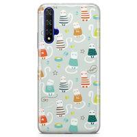 Honor View 20 Kılıf Kedi Maması Kumu Arka Kapak Koruma Desenli Full Koruyucu