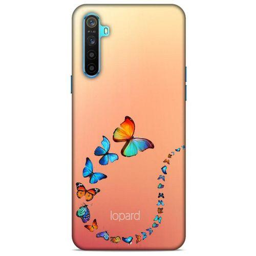 Oppo Realme 6i Kılıf Kelebek Etkisi (47) Crystal Flex Kılıf Fuşya Sarı