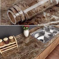 Mermer Desenli Masa Tezgah Mutfak Su Geçirmez Yapışkanlı Folyo Sticker Kahverengi 5x0,6m