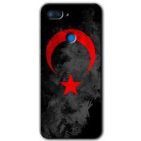Xiaomi Mi 8 Lite Kılıf HD Desen Baskılı Arka Kapak - Black Ayyıldız + Kırılmaz Cam