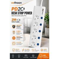 5’li Akım Korumalı Çoklu Priz 2 Metre Kablolu 3680w 16a 5 Anahtarlı 2usb-a 2 Usb-c Pd 20w Hızlı Ftr-28
