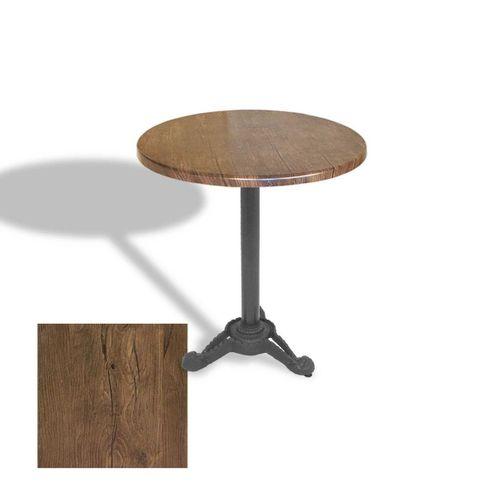 Dockers Çipa Döküm Ayak Yuvarlak Masa Çap 60cm - (Werzalit, Wermodin ve Allzalit Tabla) - Rustic Dark