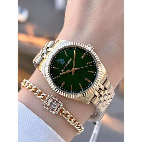 U.S.POLO ASSN Çelik Kordon 5 Atm Suya Dayanıklı Kadın Kol Saati+Bileklik Hediyeli USPA.2103.S07