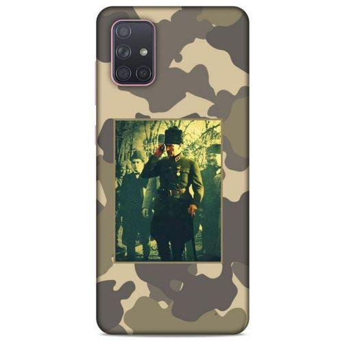 Samsung Galaxy A71 Kılıf Atatürk (14) Lansman Kılıf Kamuflaj Krem