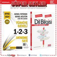 Pegem KPSS Lise Önlisans Türkiye Geneli 3 lü Deneme ve AKM Dil Bilgisi Soru Bankası Seti 2 Kitap