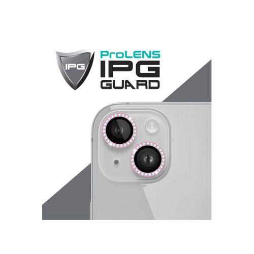 iPhone 14 / 14 Plus için IPG ProLENS Kamera Lens Koruyucu Elmas Taş Çerçeveli, Kırılmaz Cam