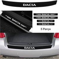 Dacia Duster İçin Uyumlu Aksesuar Oto Bağaj Ve Kapı Eşiği Sticker Set Karbon