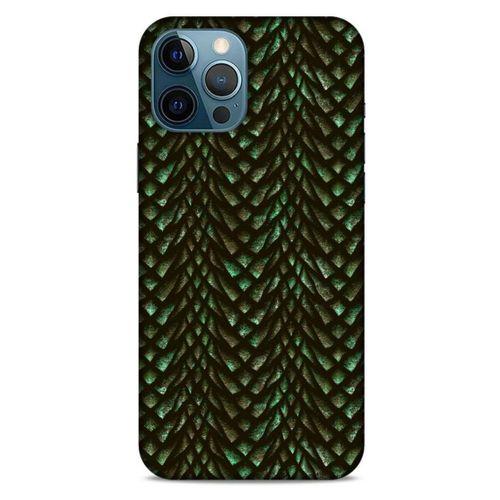 Apple iPhone 12 Pro Max Kılıf Dragons (3) Kapak Ejderha Cilt Yeşil