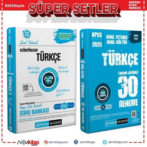 Pegem Yayınları 2025 KPSS Türkçe Soru Bankası ve Deneme Seti 2 Kitap