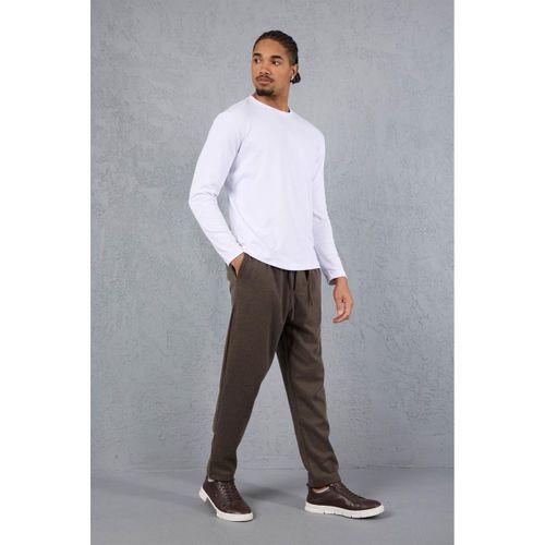 Milos Relax Fit Örme Kaşe Kumaş Fermuarlı Beli Lastikli Jogger Erkek Pantolon - Vizon