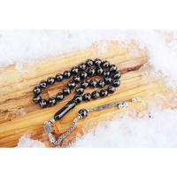 Oltu Taşı Küre  Model Çift Zikzak Dörtlü İşlemeli Tespih