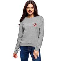 Busters Ghostbusters Baskılı Gri Kadın Sweatshirt