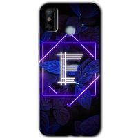 Tecno Spark 6 Go Kılıf HD Desen Baskılı Arka Kapak - Dark Neon Yaprak E Harfi + Kırılmaz Cam