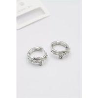 Taşlı Çivi Küpe - Gümüş