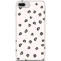 iPhone 8 Plus Kılıf HD Baskılı Kılıf - Kahveli Leopar + Tam Ekran Koruyucu