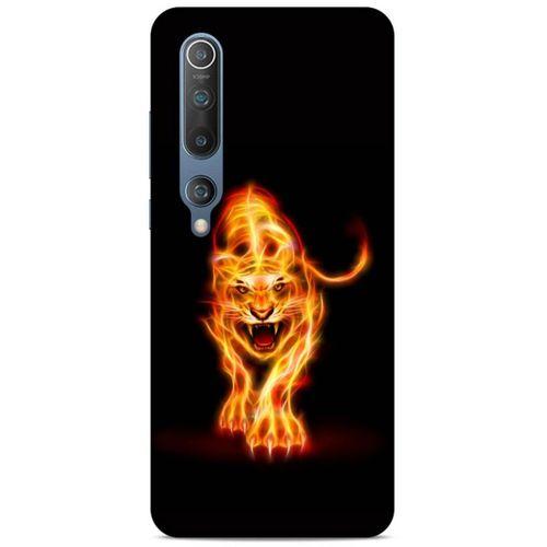 Lopard Xiaomi Mi 10 Uyumlu Kılıf FireX (27) Tasarımlı Kılıf Ateşten Kaplan