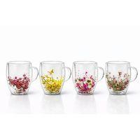 Çift Camlı Çiçekli Kupa Bardak Alk4472