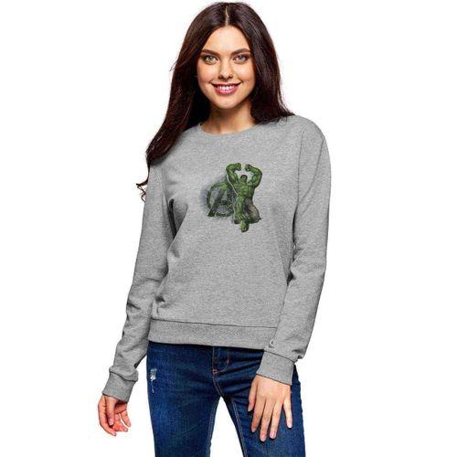Hulk A Baskılı Gri Kadın Sweatshirt