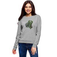 Hulk A Baskılı Gri Kadın Sweatshirt