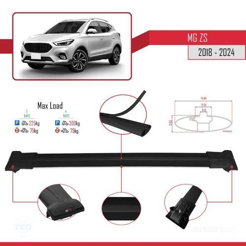 MG ZS 2018 ve Sonrası ile Uyumlu FLY Model Ara Atkı Tavan Barı SİYAH 3 ADET BAR