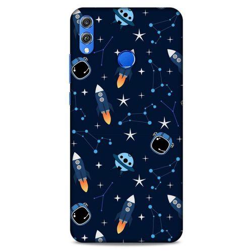 Huawei Honor 8x Uyumlu Kılıf Mavi Delisi (22) Tam Koruma Kılıfı Astronot