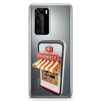 Huawei P40 Pro Kılıf Nöbetçi Eczaneler Arka Kapak Koruma Desenli Full Koruyucu