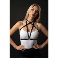 Siyah Kadın Kemer İnce Deri Şeritli Halka Detaylı Vücut Aksesuarı - Brf15