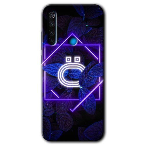 Xiaomi Redmi Note 8 Kılıf Kapak - Dark Neon Yaprak P Harfi +Hayalet Ekran Yandan Gözükmez