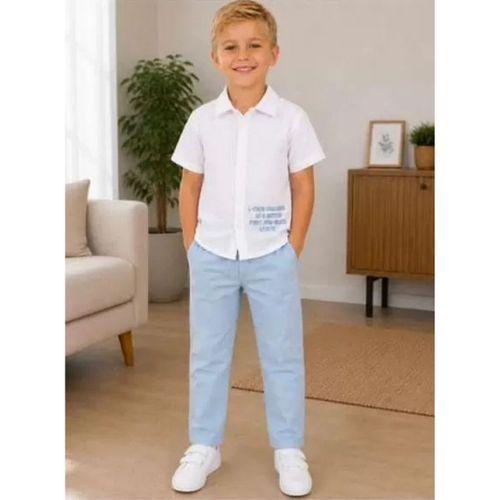2/10 Yaş Müslin Gömlek Denim Pantolon Çocuk Takımı