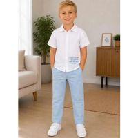2/10 Yaş Müslin Gömlek Denim Pantolon Çocuk Takımı