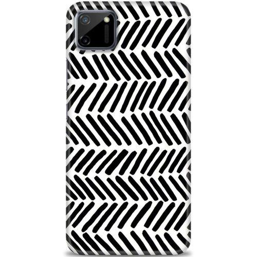 Realme C11 Kılıf HD Baskılı Kılıf - Siyah Çubuklar + Tam Ekran Koruyucu