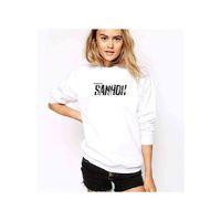 Pubg Sanhok Siyah Baskılı Beyaz Kadın Sweatshirt