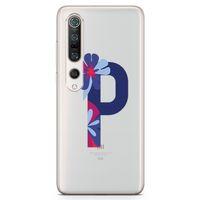 Xiaomi Mi 10 Pro Kılıf P Harfi Çiçekli Arka Kapak Koruma Desenli Full Koruyucu