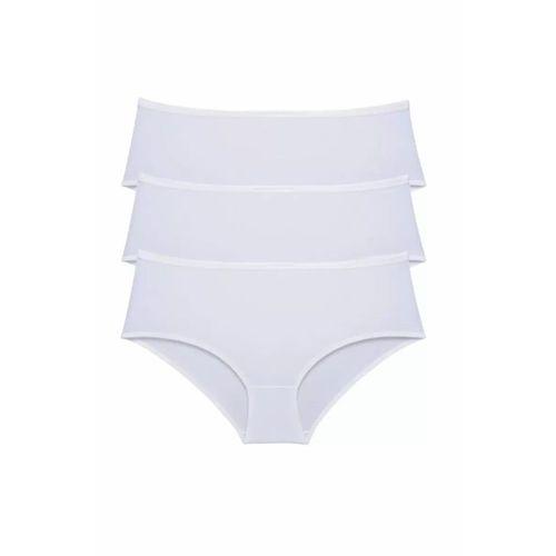 3 Adet Kadın Yüksek Bel Bato Külot Beyaz