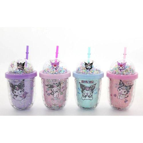 Kuromi Figürlü Pipetli Kapaklı Kupa Bardak Alk5109