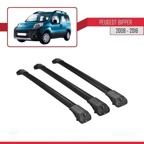 Peugeot Bipper 2008-2016 Arası ile uyumlu ACE-1 Ara Atkı Tavan Barı SİYAH 3 ADET BAR