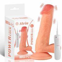 Alvin - Kumandalı Vantuzlu Güçlü Titreşimli Gerçekçi Yapay Penis Realistik Dokuda Dildo 18 CM