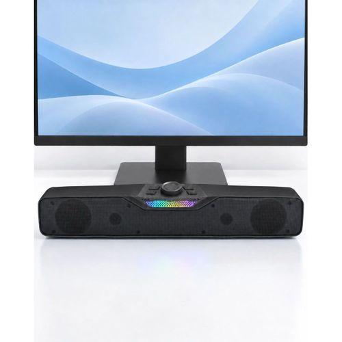 Monitör Altı Kullanıma Uygun Şarj Edilebilir Bluetooth Soundbar Hoparlör Siyah