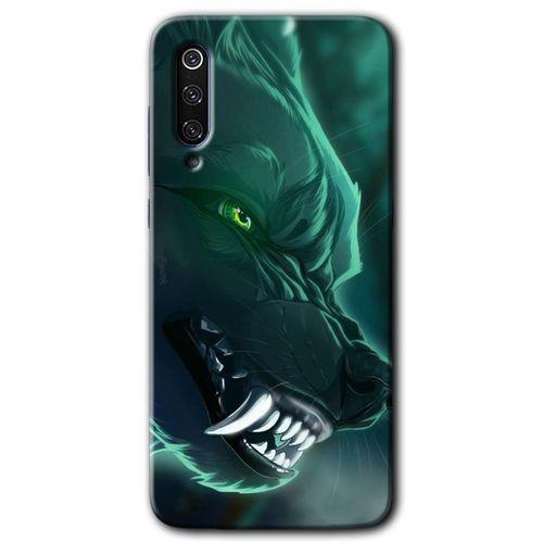 Xiaomi Mi 9 HD Baskılı Kılıf + 9D Tam Ekran Koruyucu - Yeşil Kurt
