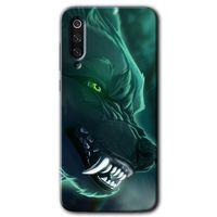 Xiaomi Mi 9 HD Baskılı Kılıf + 9D Tam Ekran Koruyucu - Yeşil Kurt