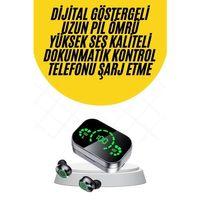 Kablosuz Bluetooth Kulaklık Çift Telefon Destekli Powerbankli Dijital Göstergeli