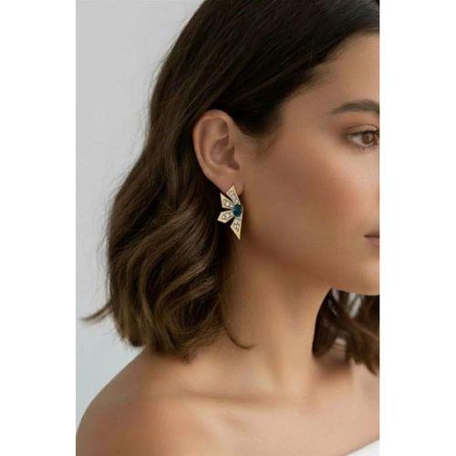 Çiçek Küpe - Mavi