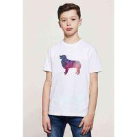 Silhouette Australian Shepherd Dog Baskılı Unisex Çocuk Beyaz t-shirt