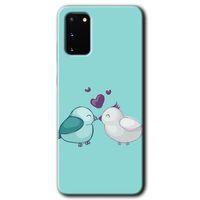 MRCİLETİSİM MRCİLETİSİM Samsung Galaxy S20 Kılıf HD Desen Baskılı Arka Kapak + Temperli Cam - Mutlu Kuşlar