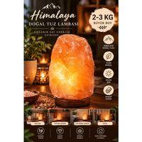 Himalaya 2-3 Kg Doğal Kaya Tuzu Lambası Ahşap Kaideli Dekoratif Ortam Lambası