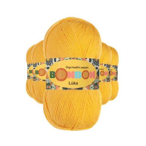 5 Adet Lüks Patik İpi Yünü Sarı 98289 - bonbon mudanis