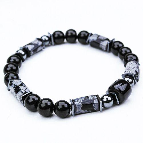 OPSİDYEN VE OLTU TAŞI LASTİKLİ BİLEKLİK