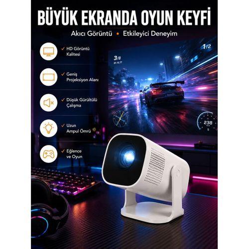 Projeksiyon Oyun Sinema Projektörü 4k Hd Görüntü Kaliteli Yeni Nesil