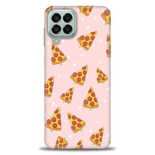 Samsung Galaxy M33 Kılıf HD Baskılı Kılıf - Pizza Dilimleri + Tam Ekran Koruyucu